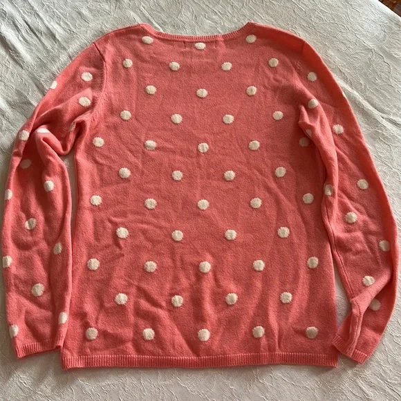 Peck & Peck Cashmere Pink Polkadot Sweater Sz S - Picture 4 of 4